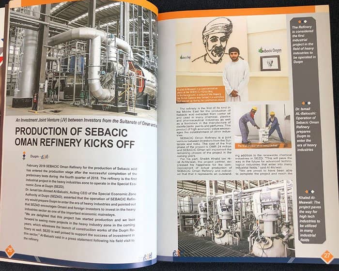 Production of Sebacic Oman Refinery Kicks Off